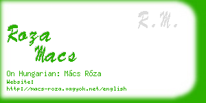roza macs business card