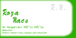 roza macs business card